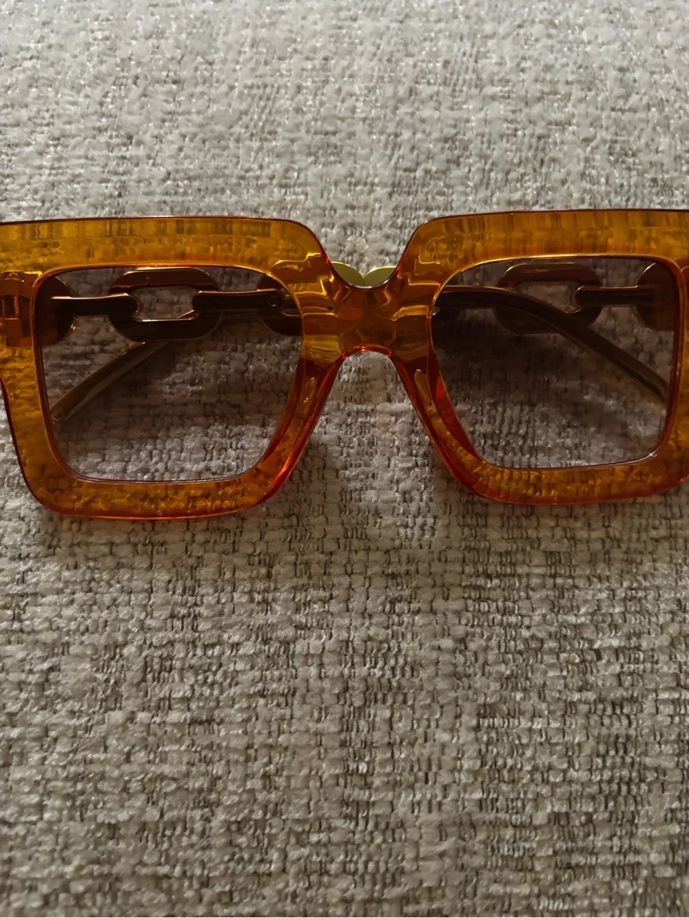 Amber Square Frame Women's Sunglasses - Amber